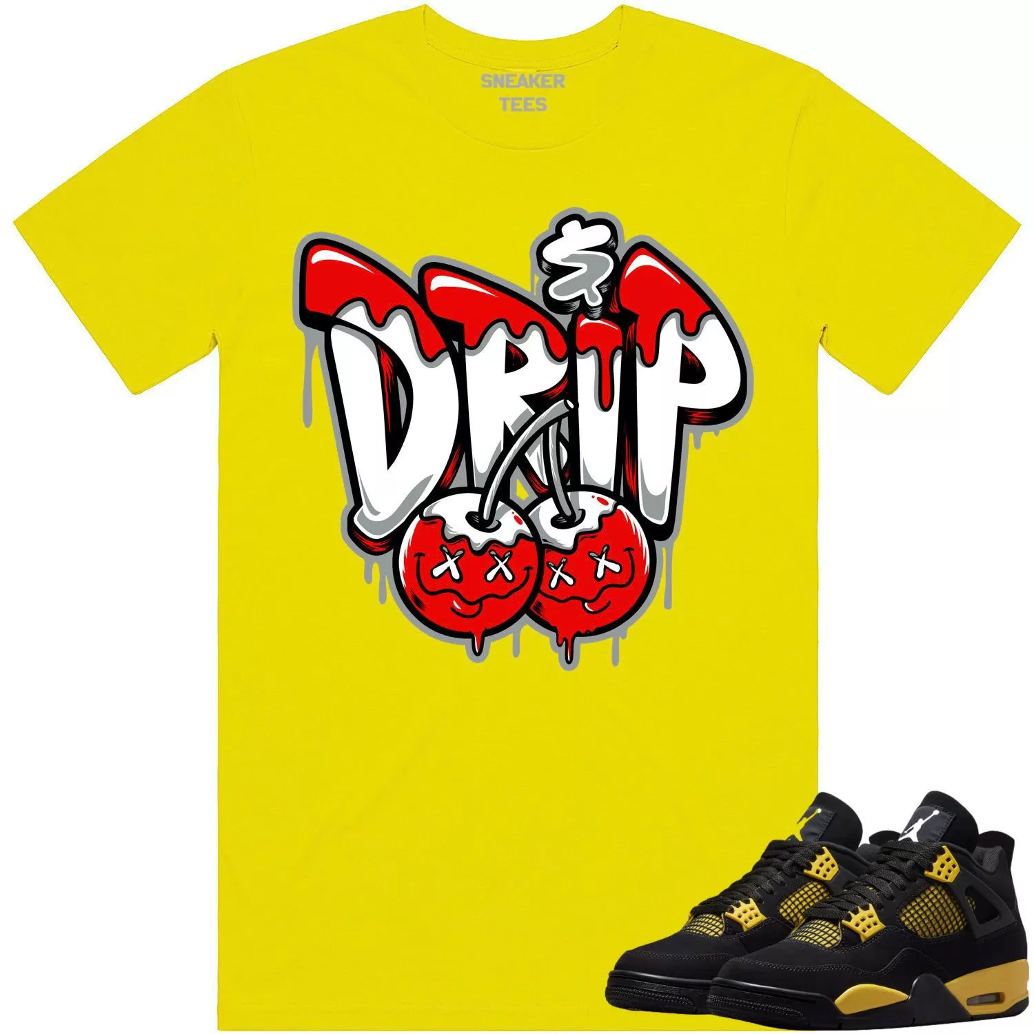 Jordan 4 Thunder 4s Shirt to Match - RED MONEY DRIP