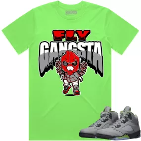 Jordan 5 Green Bean 5s Shirt to Match - RED FLY GANGSTA