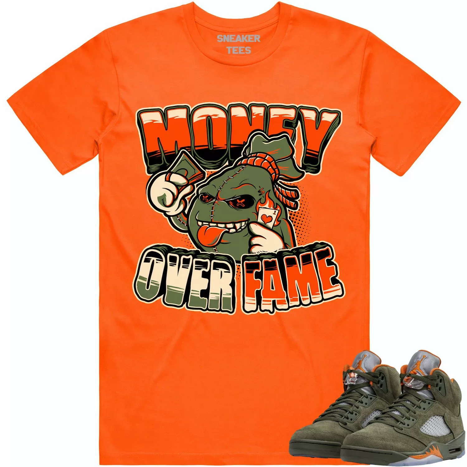 Jordan Retro 5 Olive 5s Shirt to Match - CELADON MOF