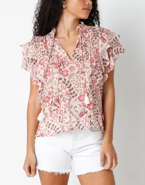 Karina Floral Ruffle Sleeve Top