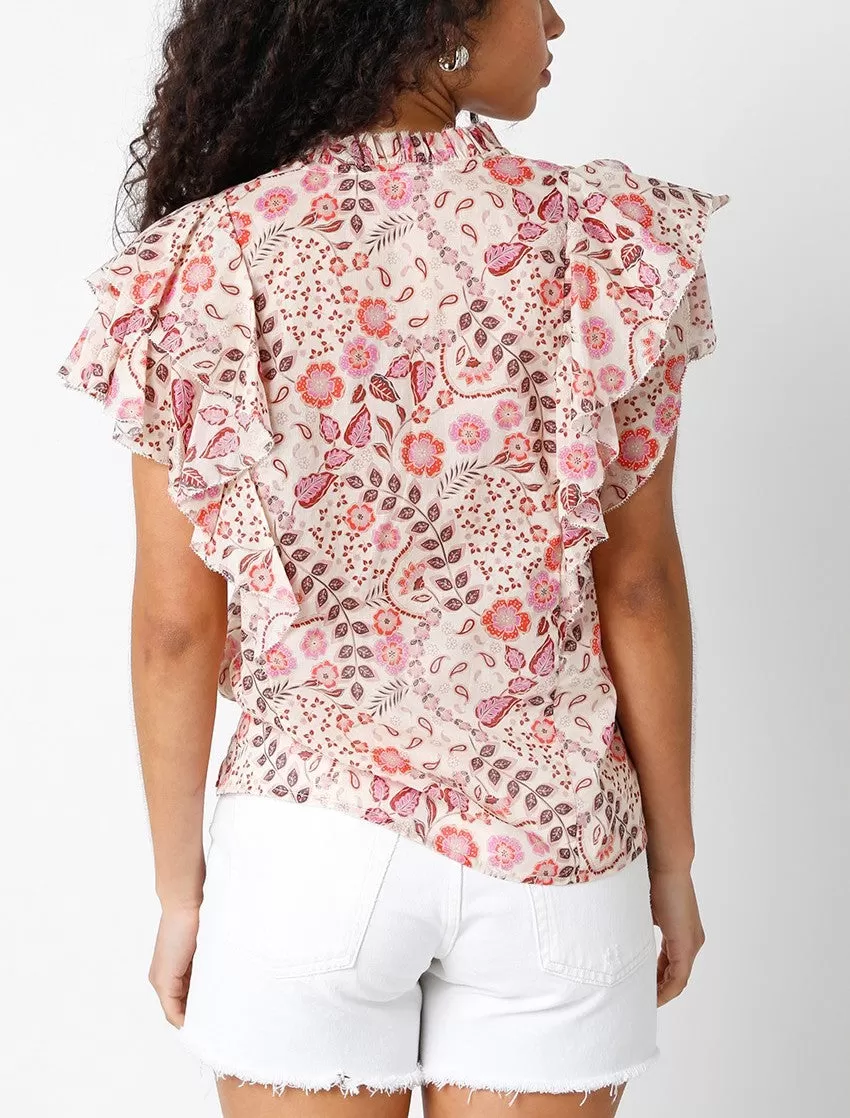 Karina Floral Ruffle Sleeve Top