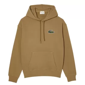 Lacoste Unisex Loose Fit Organic Cotton Hoodie (Brown)