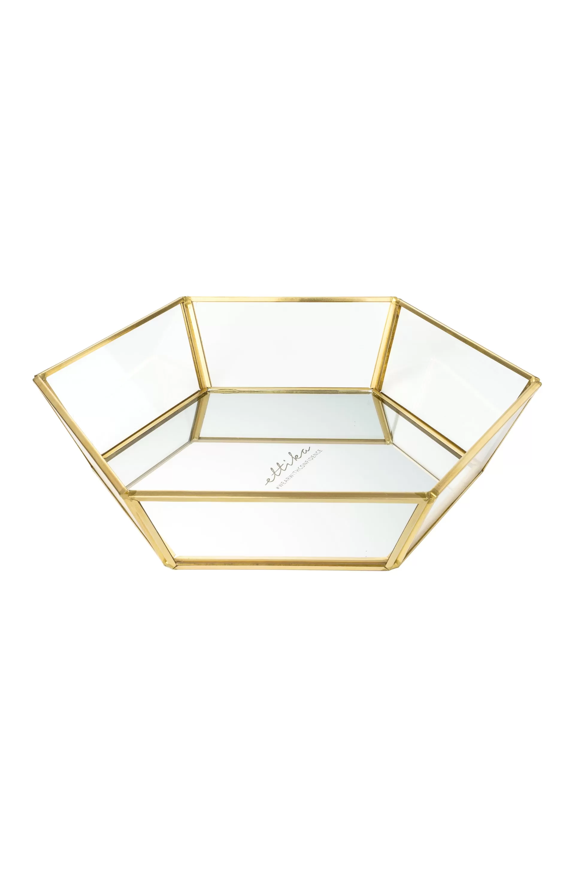 Large High Sided Mirror Bottom Jewelry and Display Tray