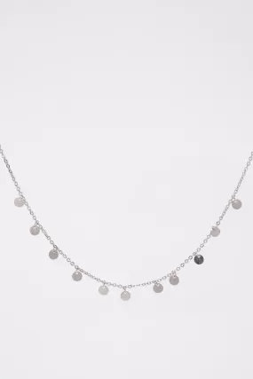 Lilly Gold Dipped Adjustable Disc Station Necklace - Silver