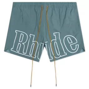 Logo Swim Trunks - Sage