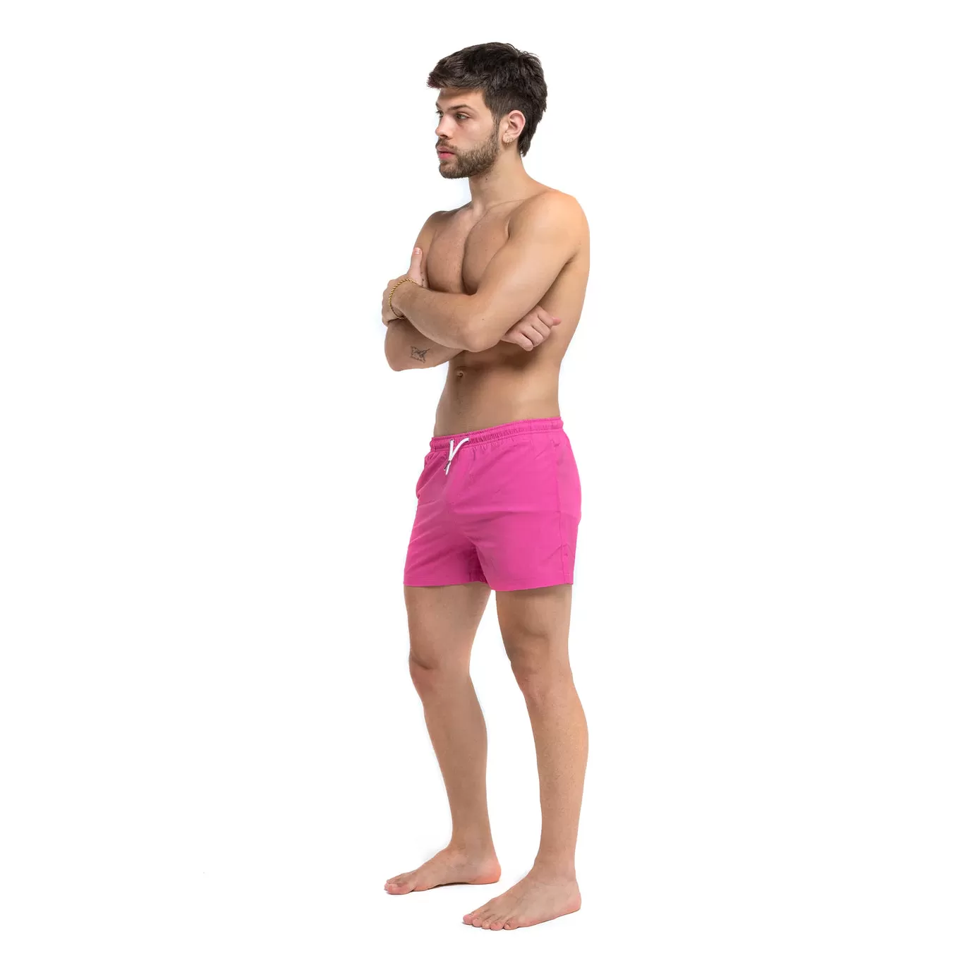 Magenta Blue Pocket Swim Trunks