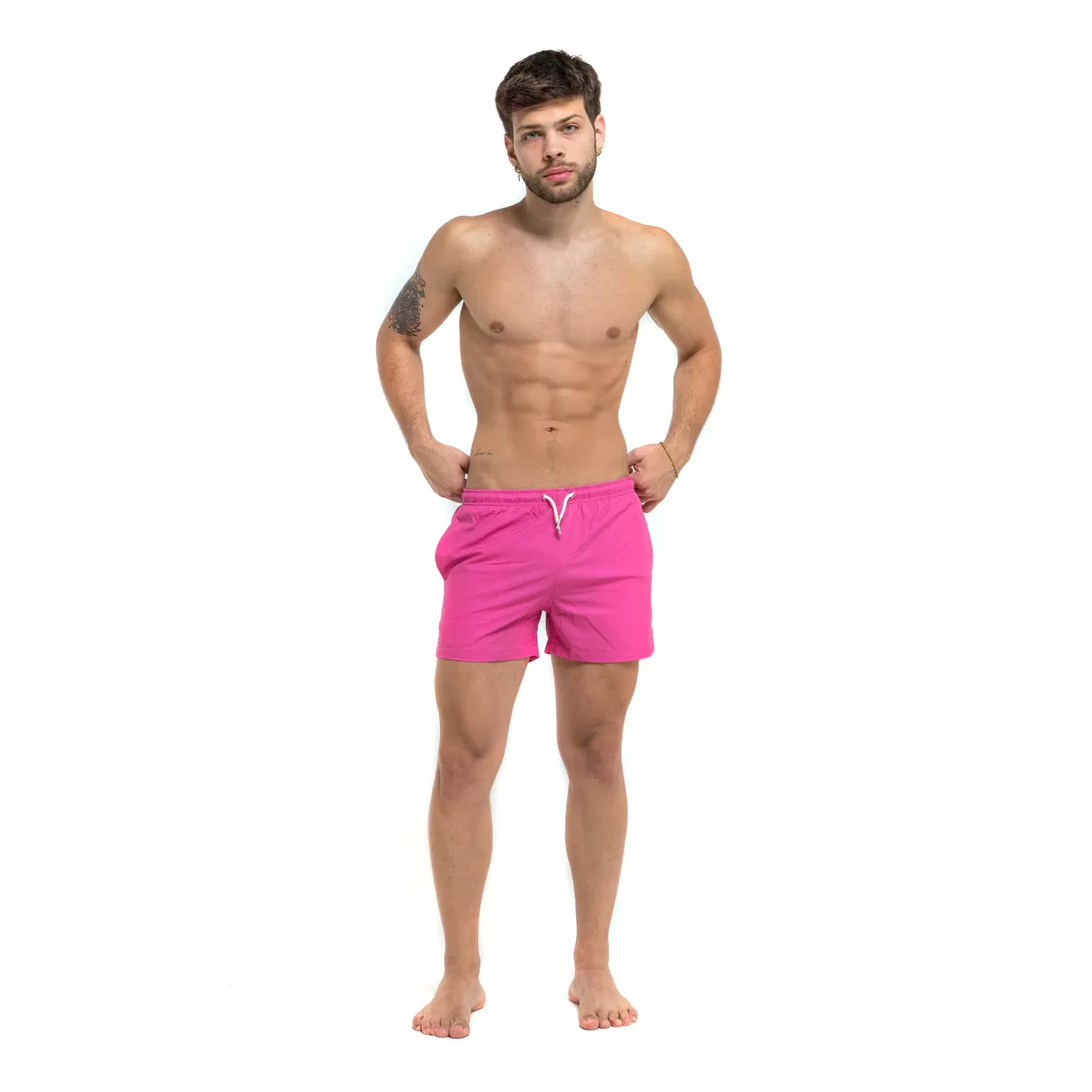 Magenta Blue Pocket Swim Trunks