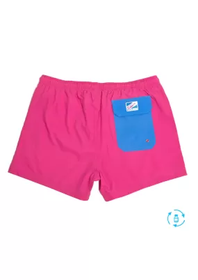 Magenta Blue Pocket Swim Trunks