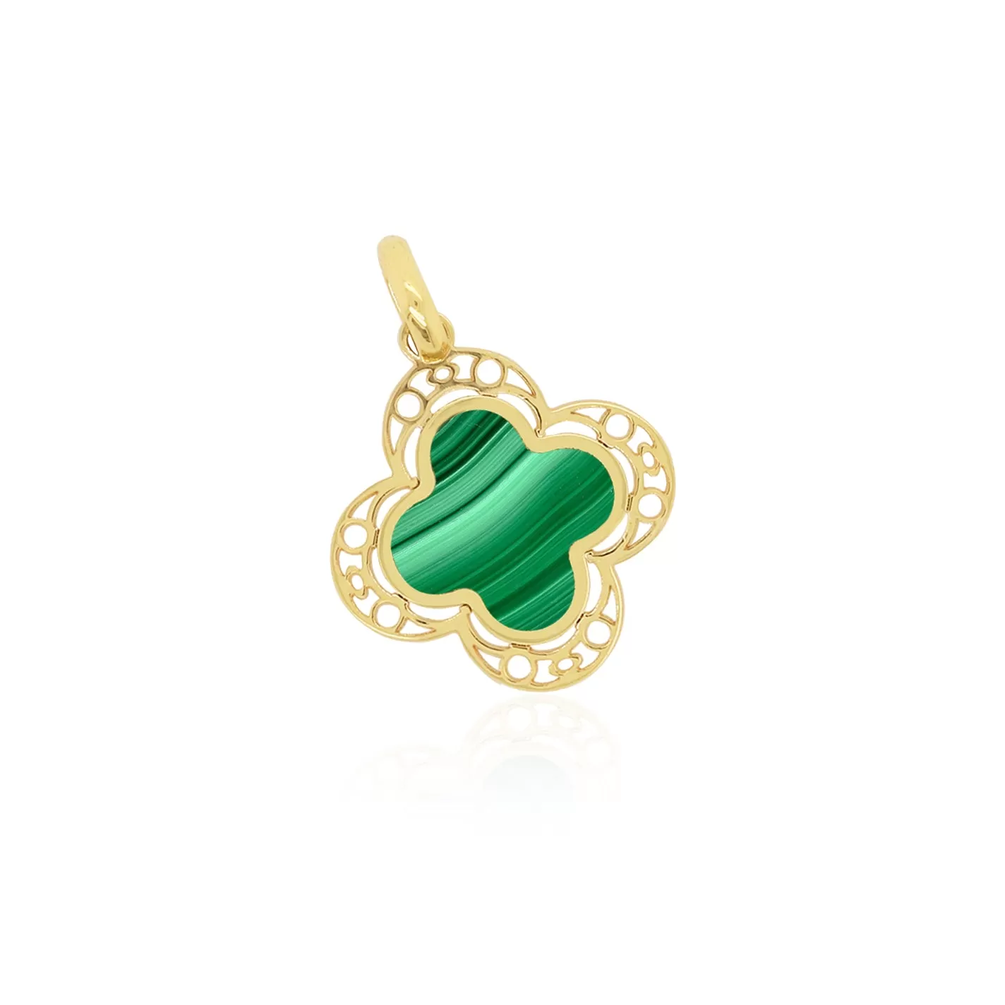 Malachite Lace Clover Charm