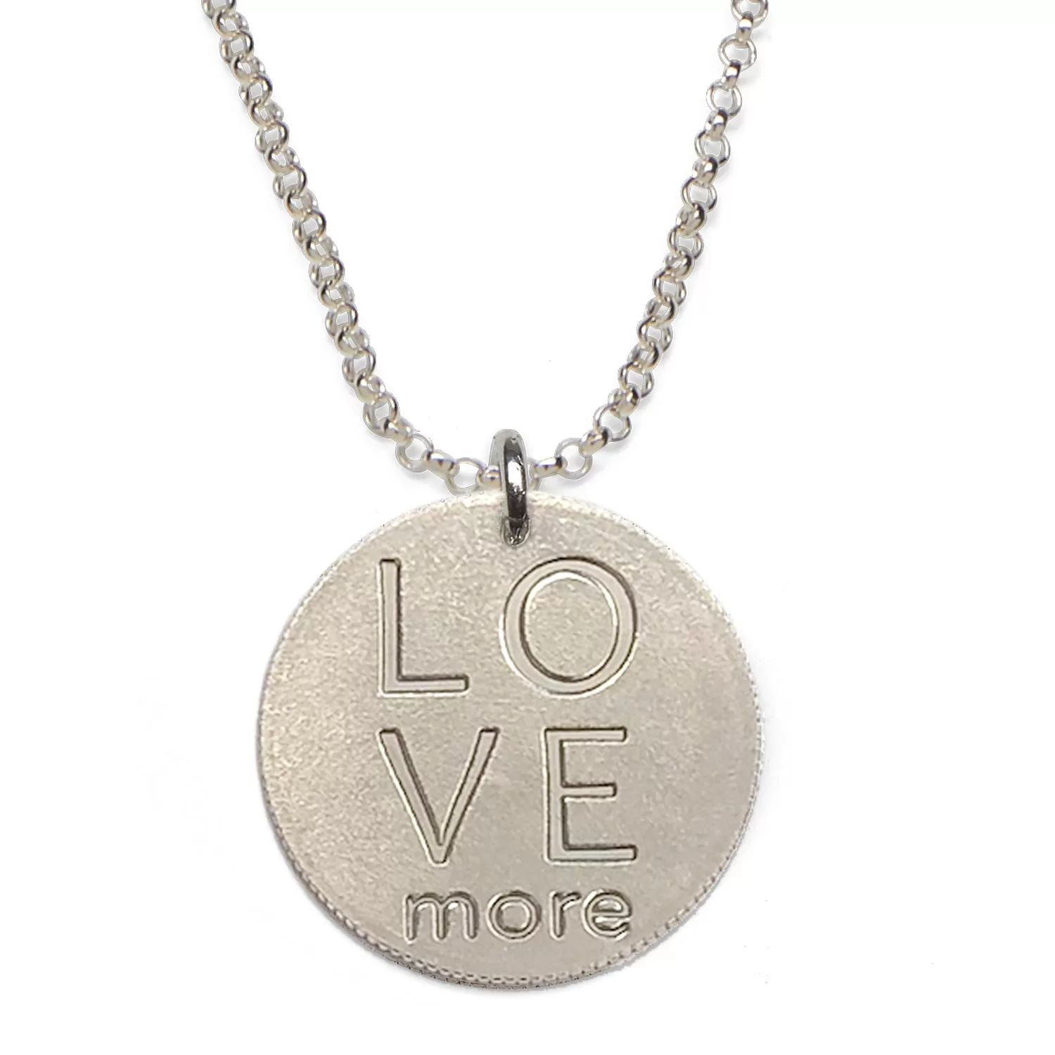 Mariamor Love More Quarter Necklace, Sterling Silver