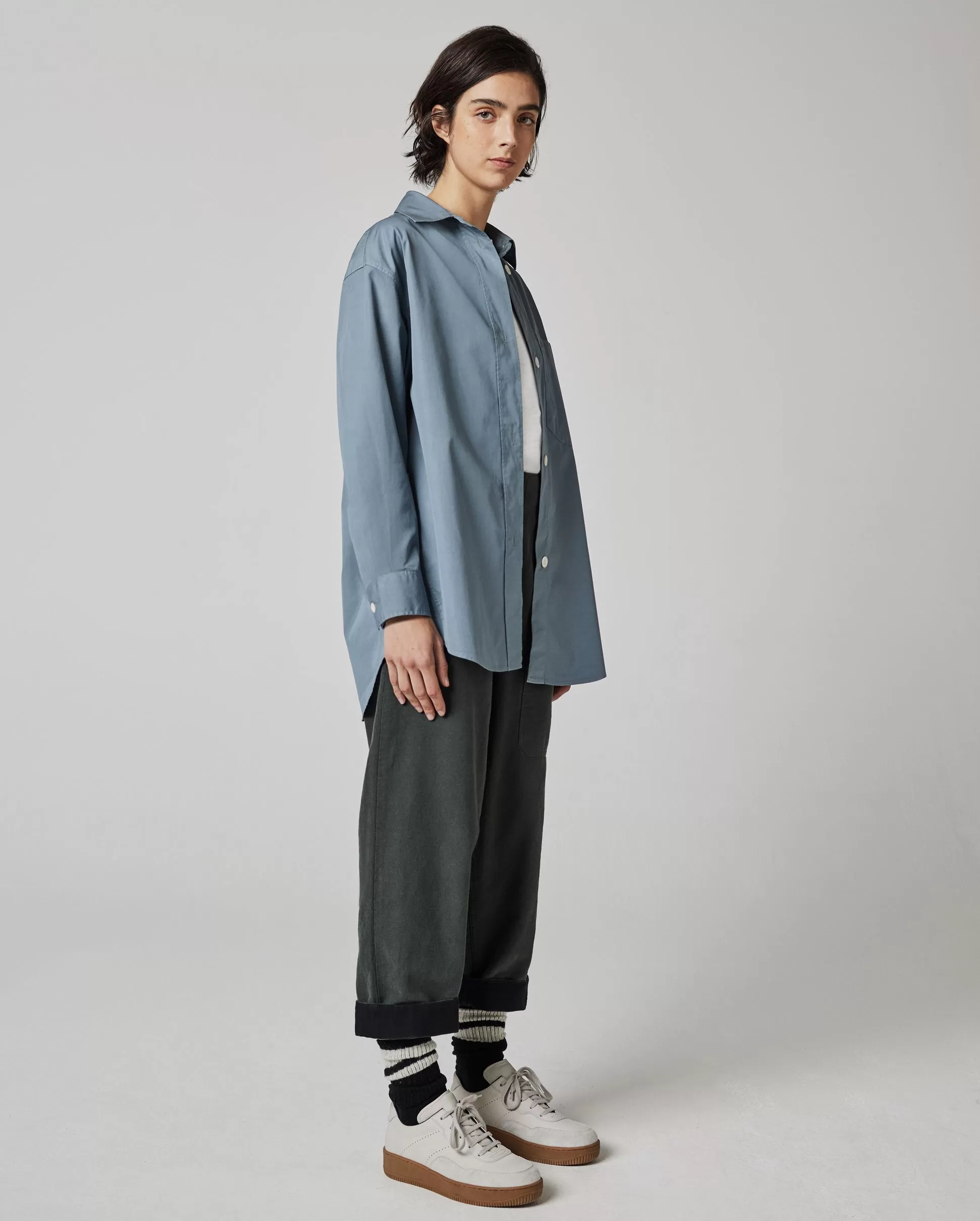 MHL OVERSIZED PAINTERS SHIRT / DUSTY BLUE