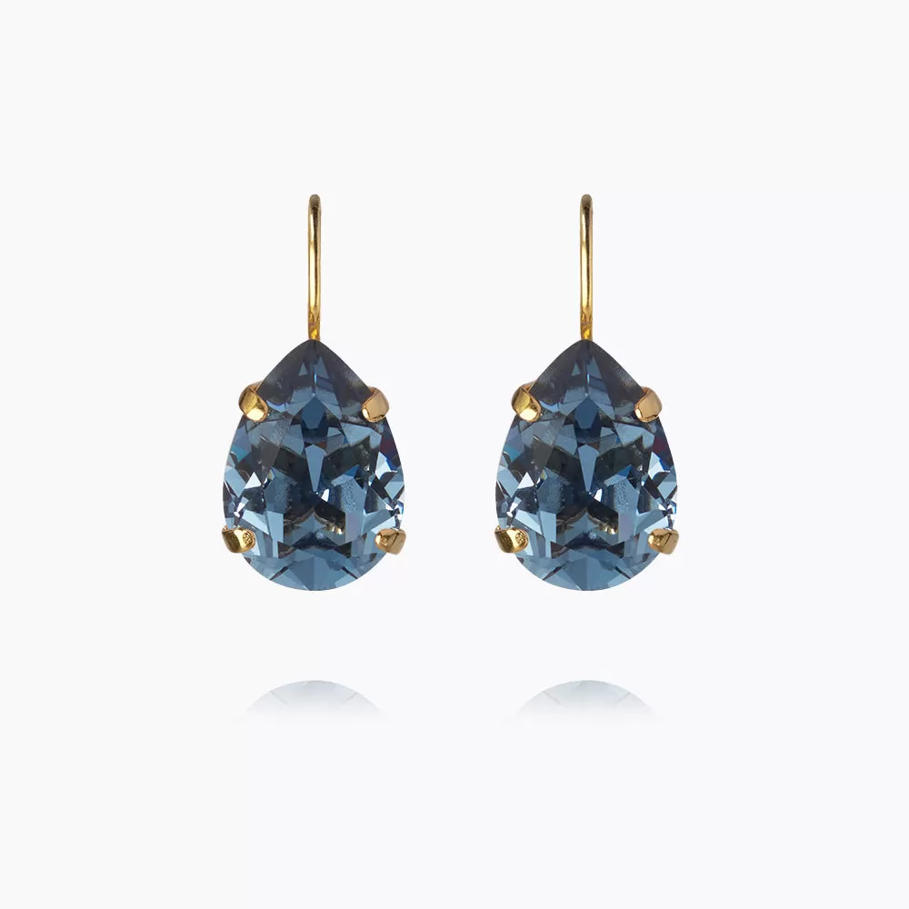 Mini Drop Clasp Earrings / Denim blue