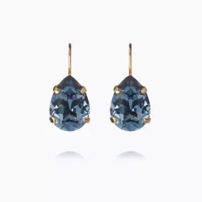 Mini Drop Clasp Earrings / Denim blue