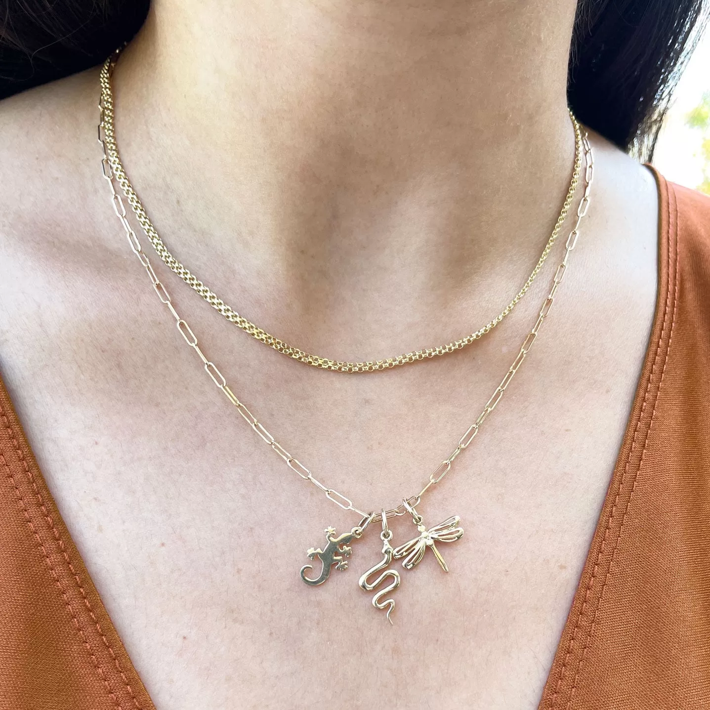 Mini Gold Dragonfly Charm