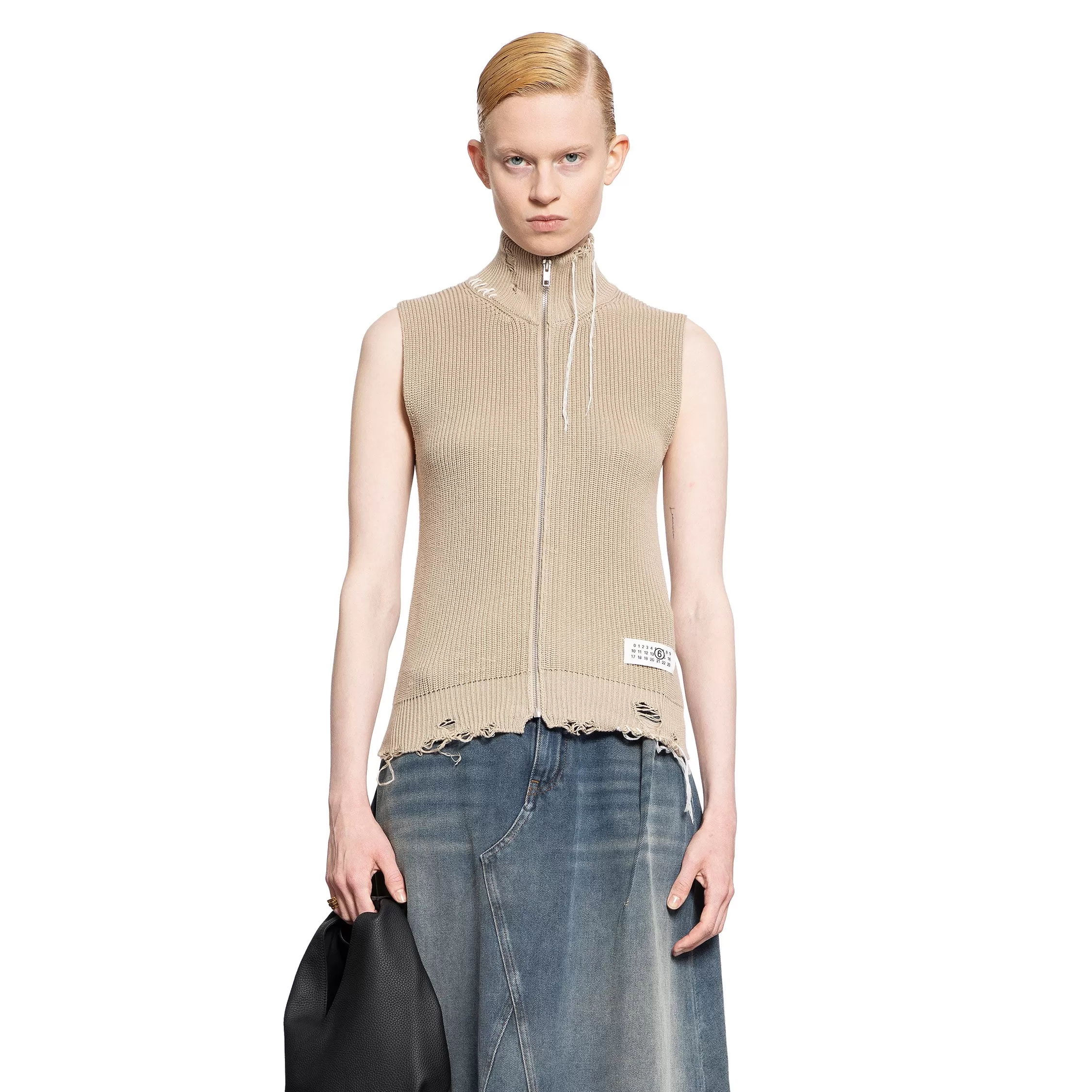 MM6 MAISON MARGIELA WOMAN BEIGE VESTS