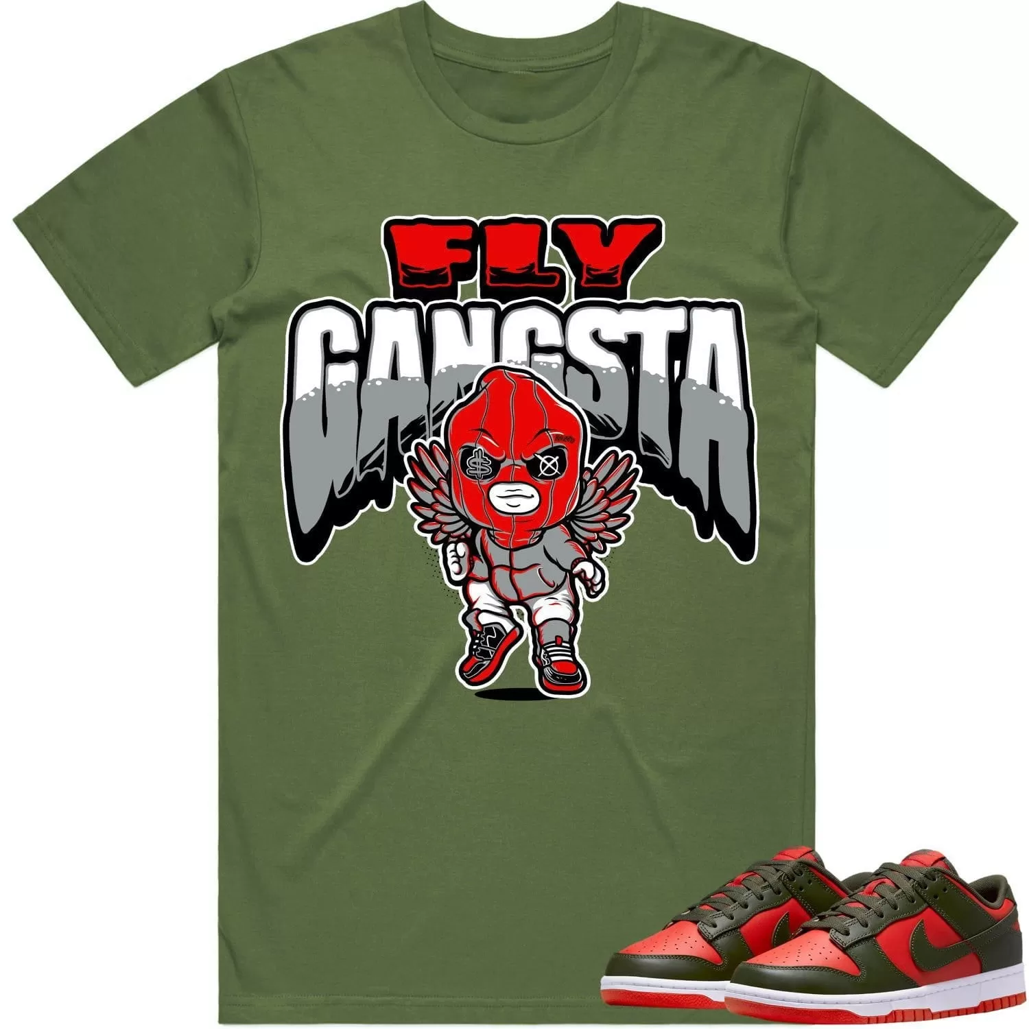 Mystic Red Dunks Shirt to Match - RED FLY GANGSTA