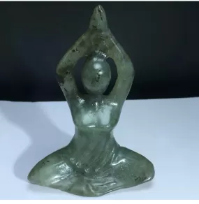 Natural Labradorite gemstone Carved Yoga Pose Figurine