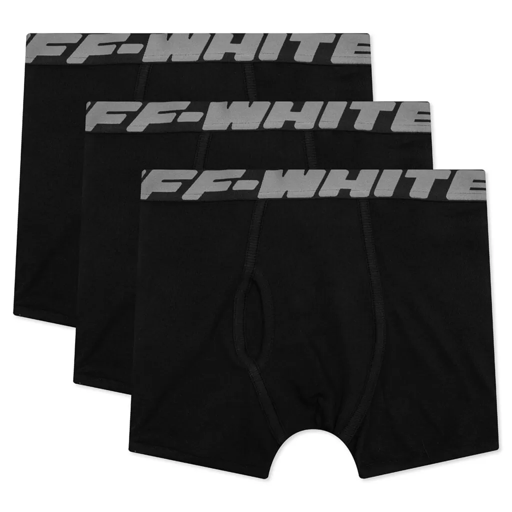 Off-White c/o VIrgil Abloh Industrial Tripack Boxer - Black/Melange Gray