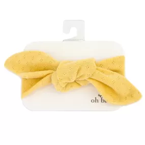 oh baby! Pointelle Tie Turban - Golden Heather