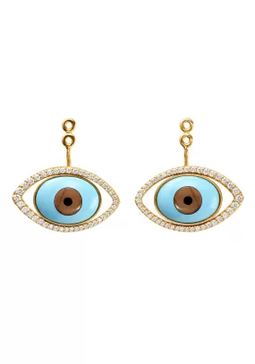 Ole Lynggaard 18KYG Evil Eye Diamond Earring Pendants