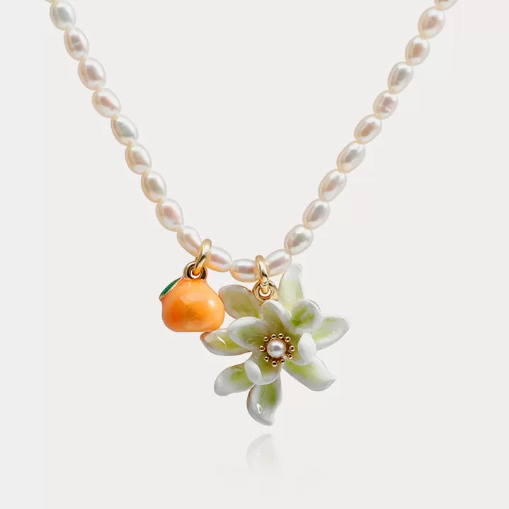 Orange Flower Necklace