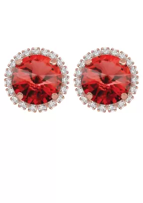 Padparadscha Rivoli Studs with Strass