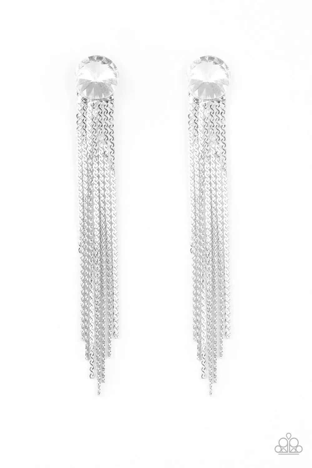 Paparazzi Accessories - Level Up - White Earrings