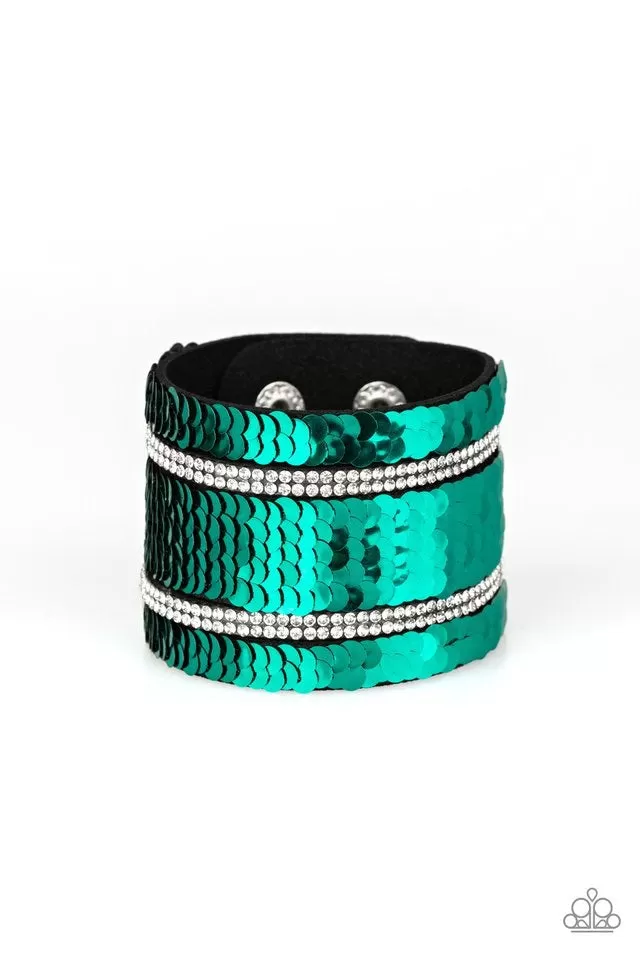 Paparazzi Accessories - Mermaid Service - Green Bracelet