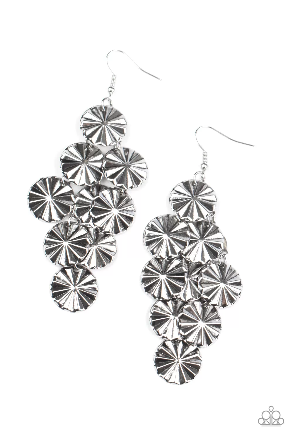 Paparazzi Accessories - Star Spangled Shine - Silver Earrings