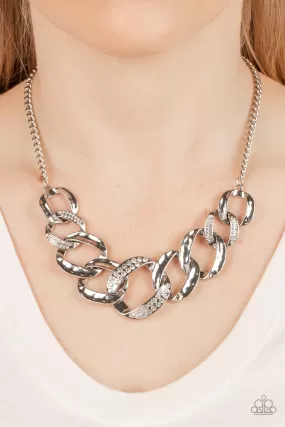 Paparazzi Bombshell Bling - White Necklace