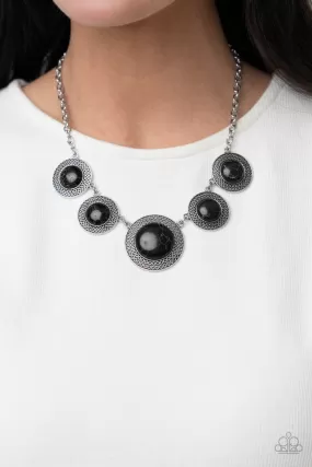 Paparazzi Circle The Wagons - Black Stone Necklace