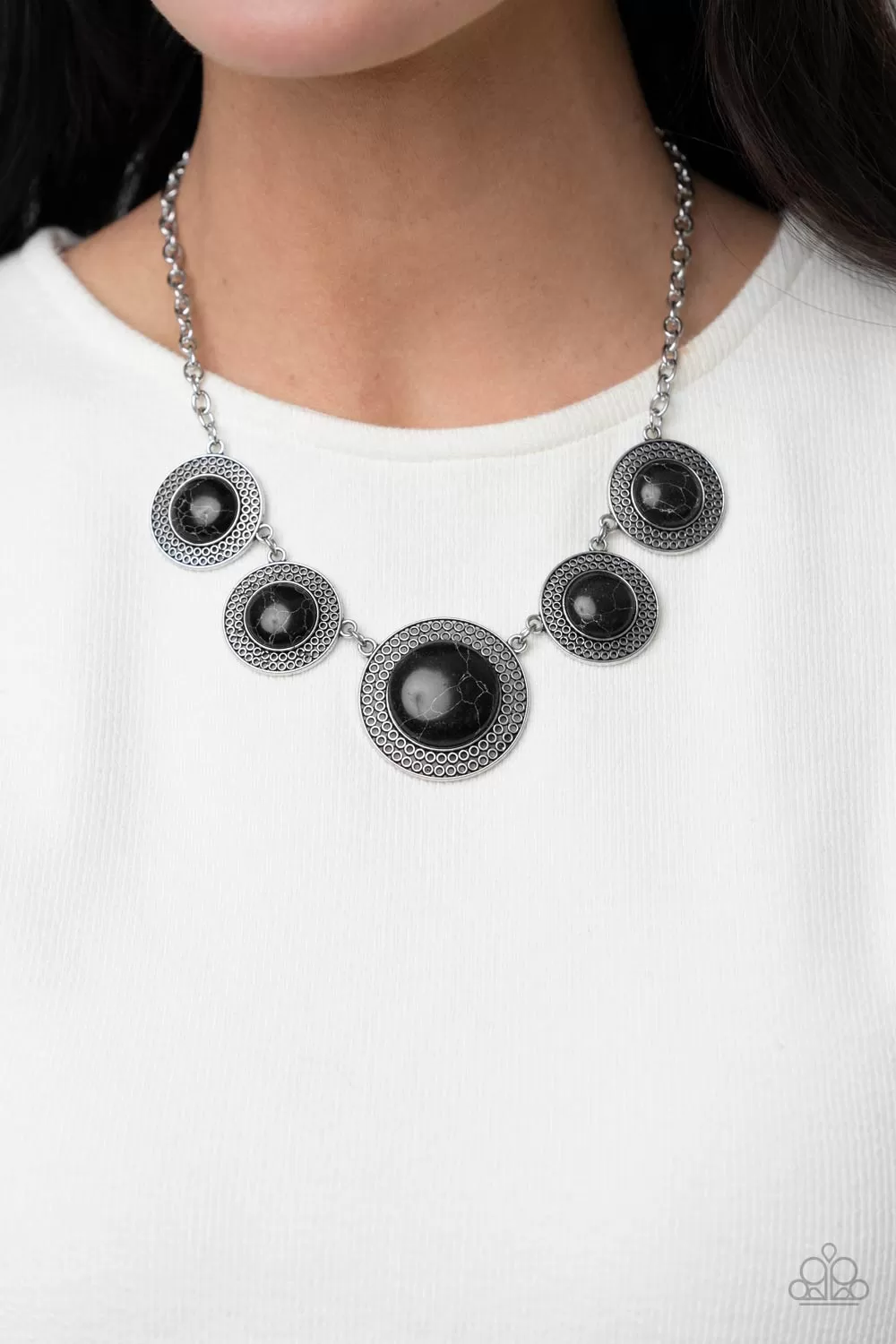 Paparazzi Circle The Wagons - Black Stone Necklace