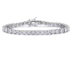 Platinum Plated Silver 12.4CTW 18CM Length 4mm F Near Colorless Moissanite Tennis Bracelet