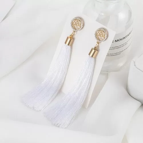 POXAM Fashion Ethnic Long Tassel Drop Earrings For Women Bohemian