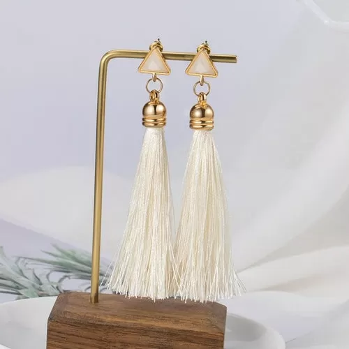 POXAM Fashion Ethnic Long Tassel Drop Earrings For Women Bohemian