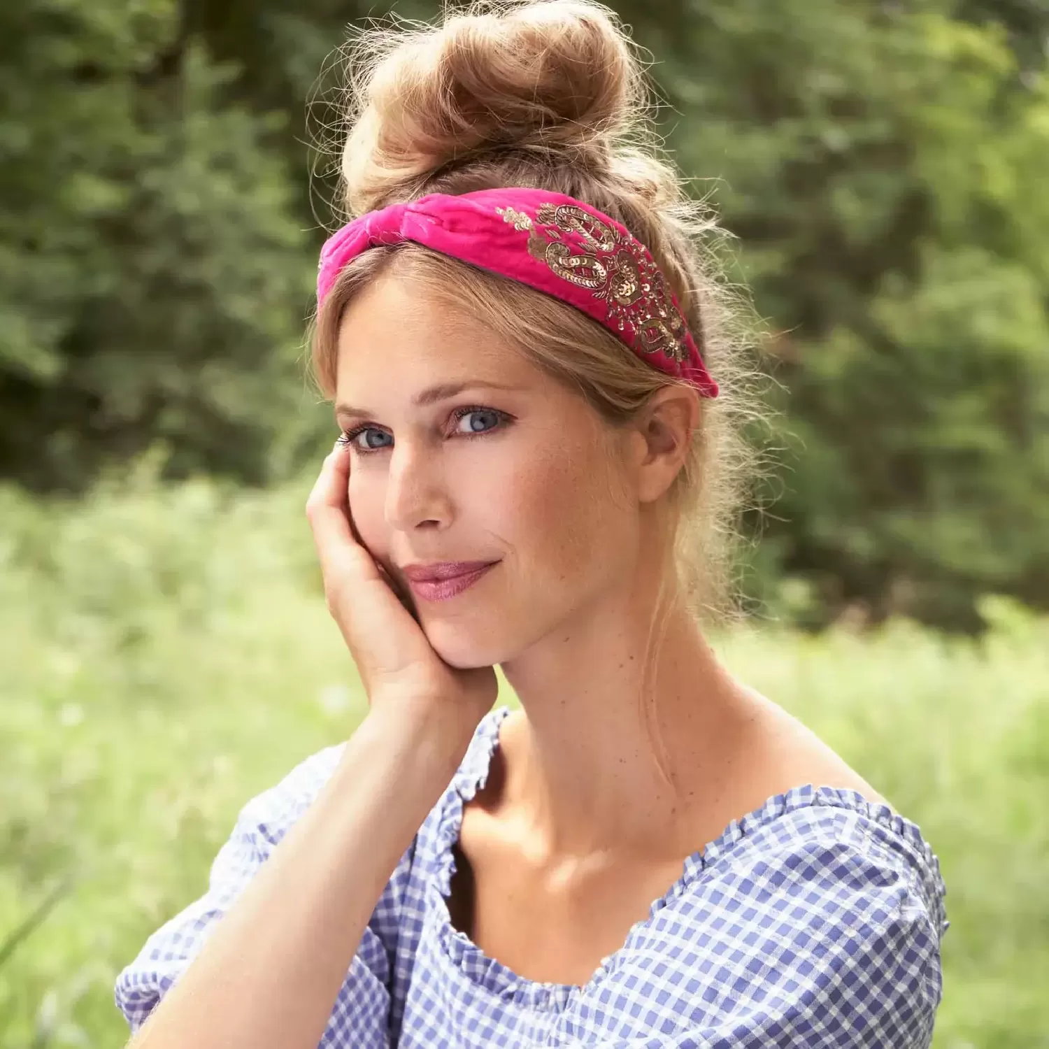 Raspberry Heart Headband