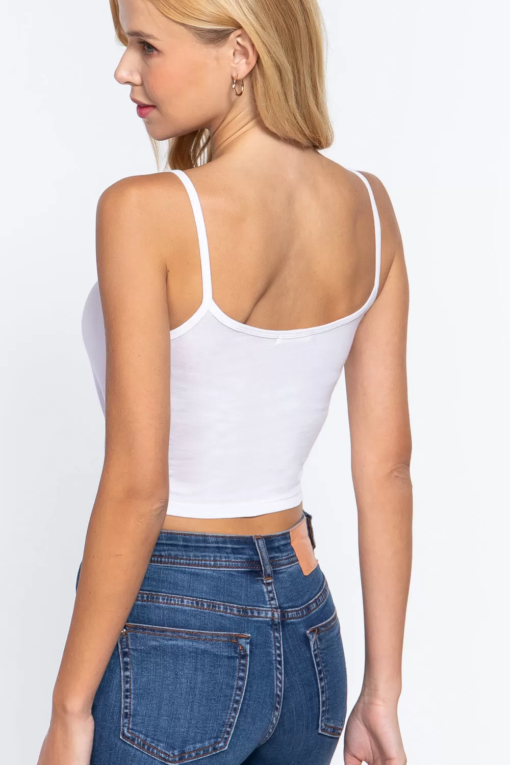 Removable Bra Cup Cotton Cami Crop Top