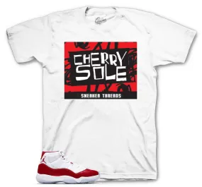 Retro 11 Varsity Red Shirt - Cherry Sole - White