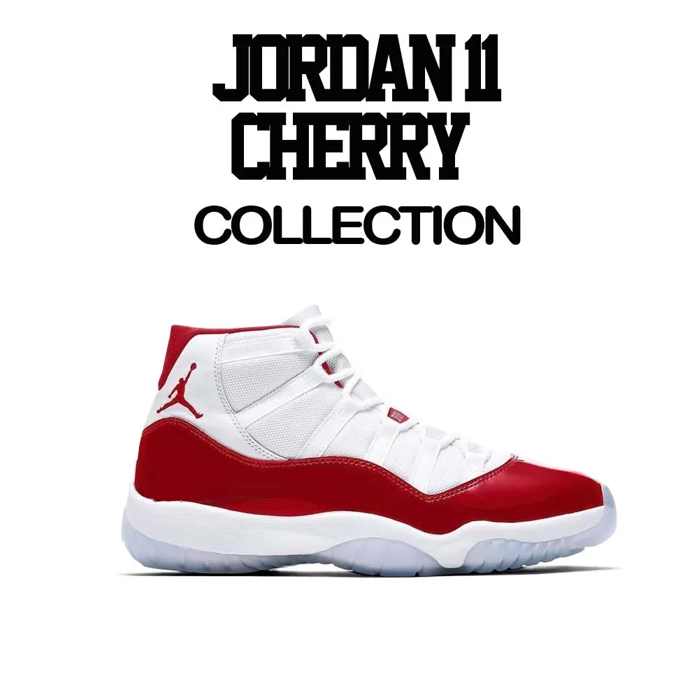 Retro 11 Varsity Red Shirt - Cherry Sole - White