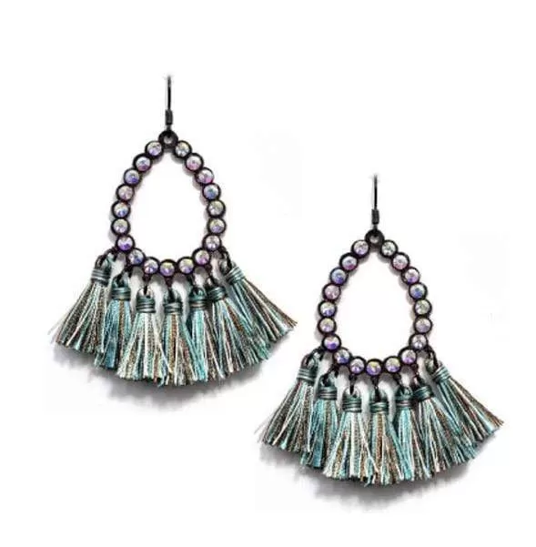 Rhinestone Tassel Earrings