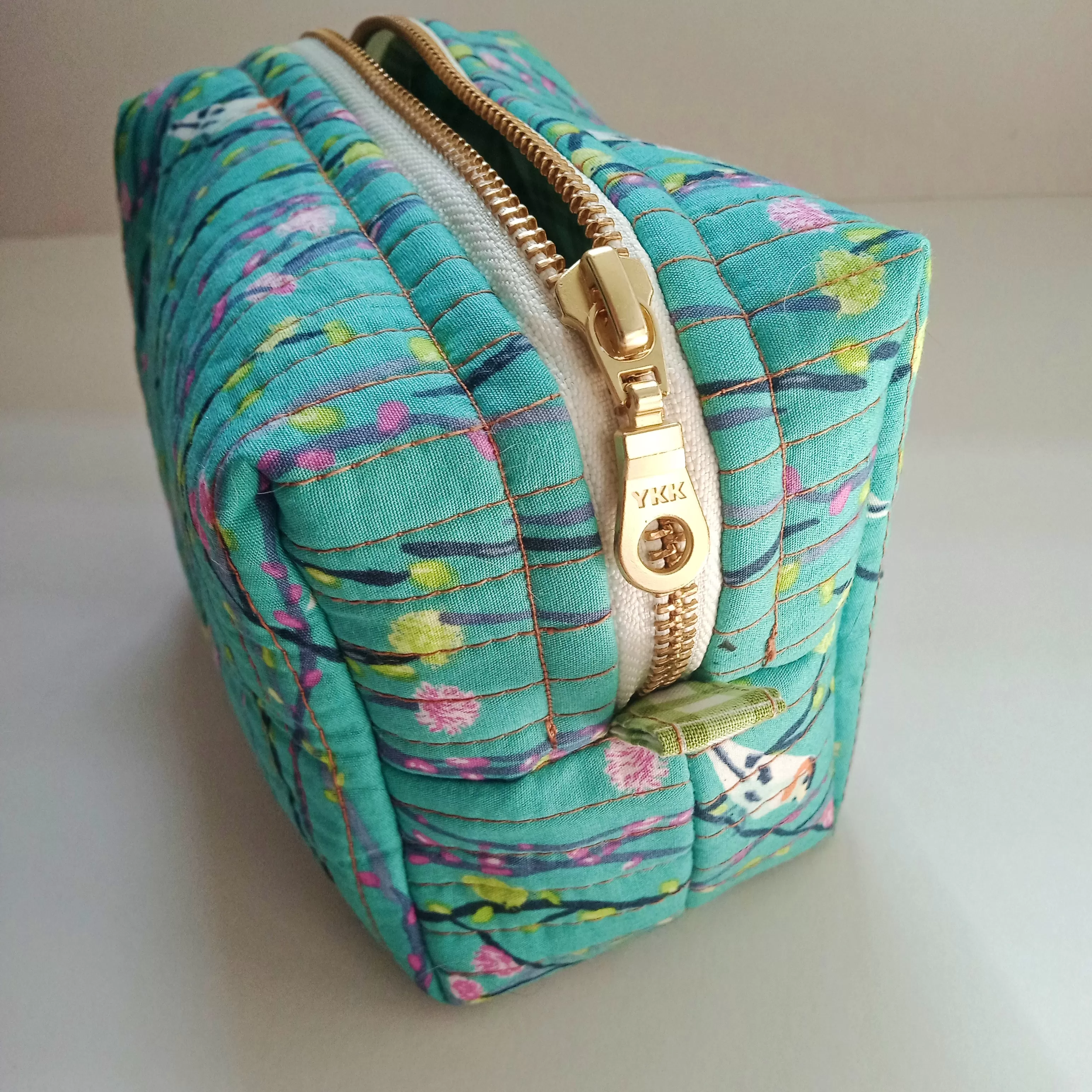 Robin's egg quilted bag