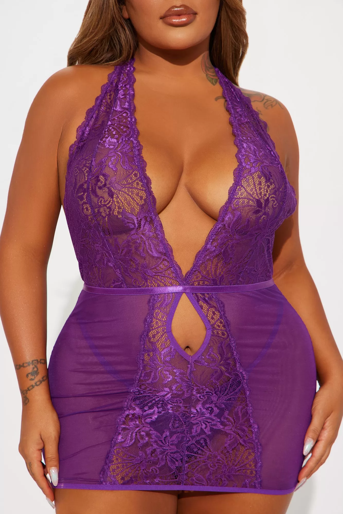 Romantic Fantasy Lace Babydoll - Purple