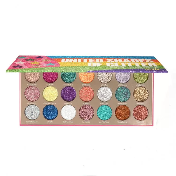 RUDE United Shades of Glitter Paleta de Glitter 21 Tonos