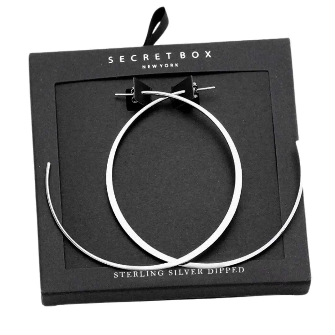 Secret Box Sterling Silver Dipped Hoop Earrings