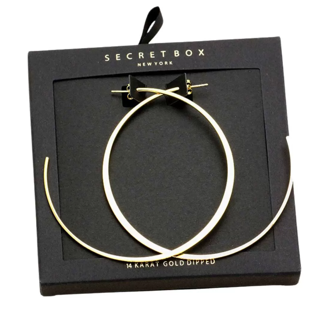 Secret Box Sterling Silver Dipped Hoop Earrings