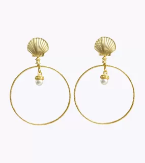 Shell & Pearl Hoops