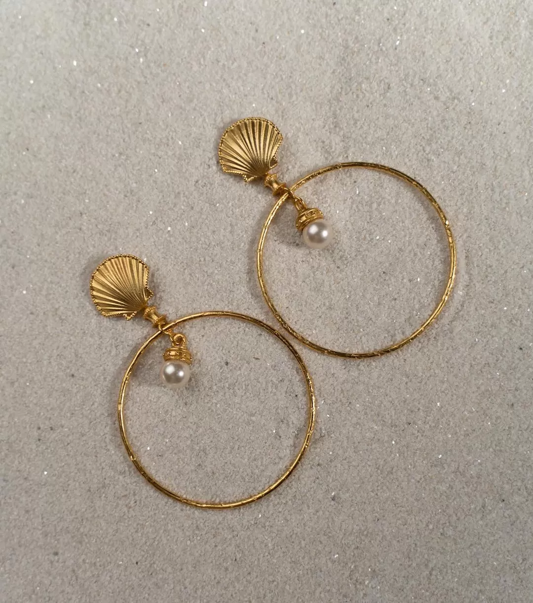 Shell & Pearl Hoops