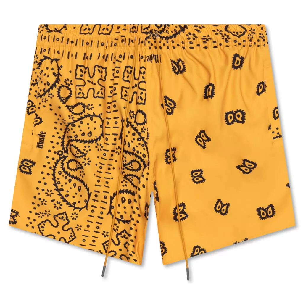 Signature Swim Trunks - Mustard/Blue