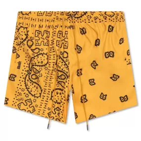 Signature Swim Trunks - Mustard/Blue