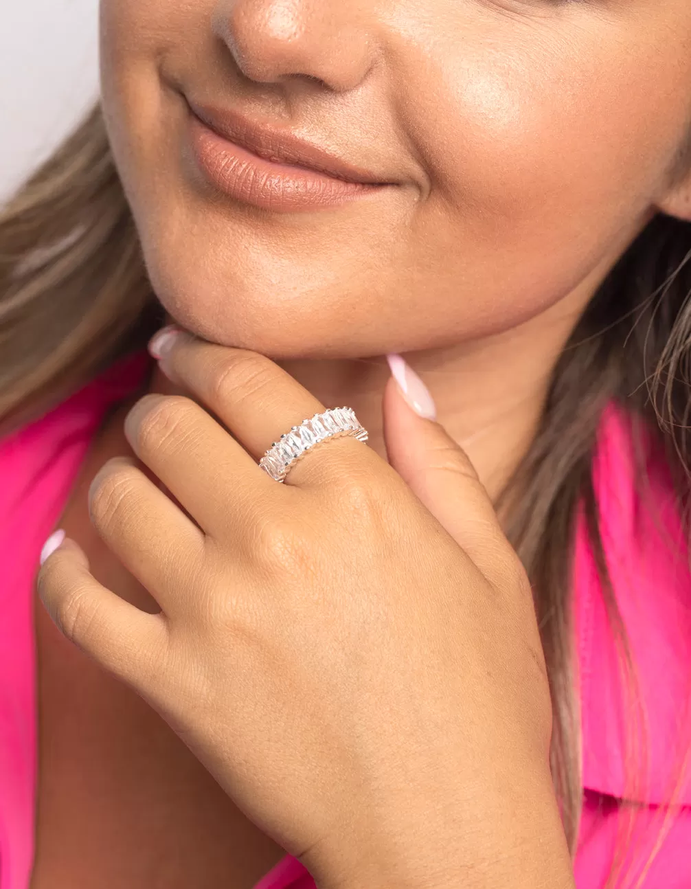 Silver Cubic Zirconia Baguette Ring